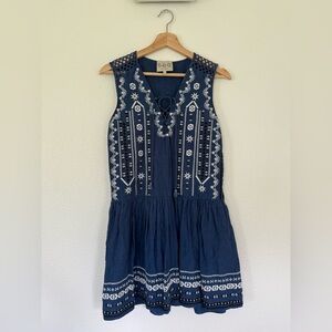 Sea Embroidered Sleeveless Dress